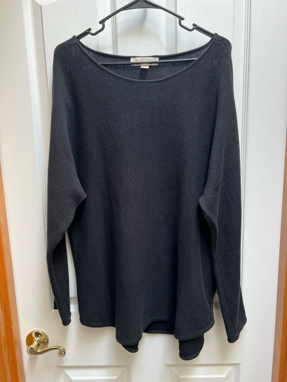 Michael Kors Black Lightweight Crewneck Sweater Zipper Side Detail